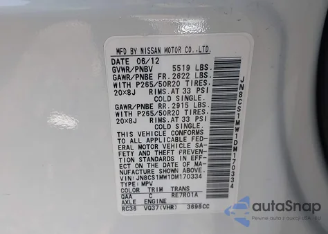 2013 Infiniti Fx37 from USA, damaged, VIN JN8CS1MW1DM170334